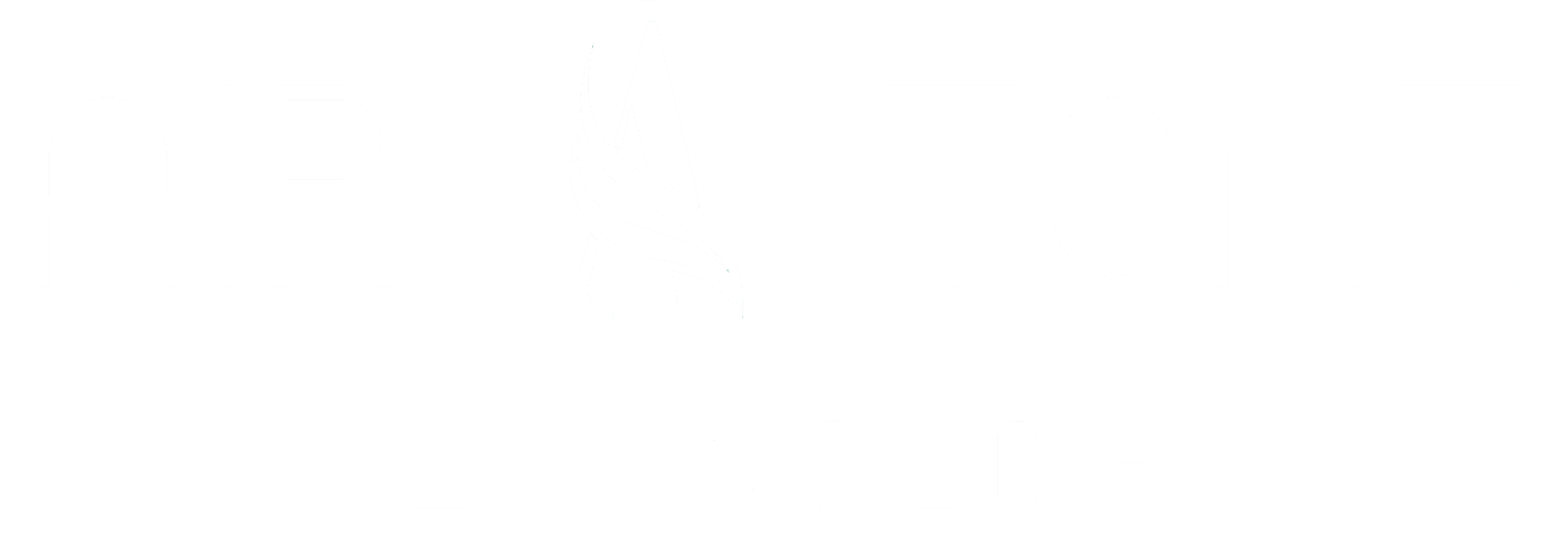 Logo alb pe teal închis