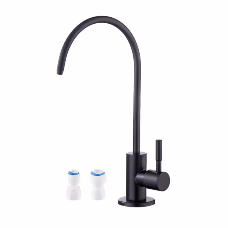 robinet negru de inox si cartuse
