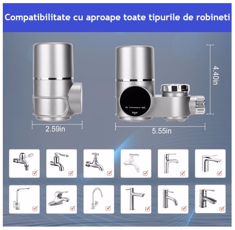 compatibilitate filtru de apap pe robinet UV air tone