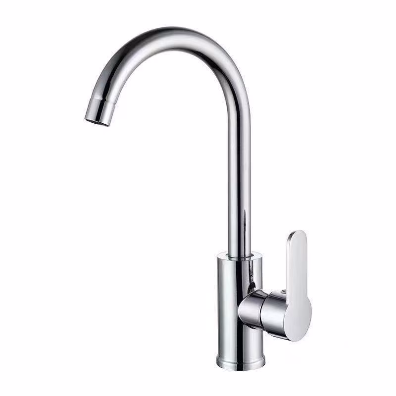 Baterie Chiuvetă Bucătărie Inox Cromat – Monocomandă, Pipa Rotativă 360°, Cartuș Ceramic Durabil, Racorduri Incluse