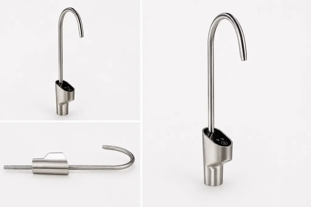 Robinet electronic din inox cu comandă Touch și afișaj TDS